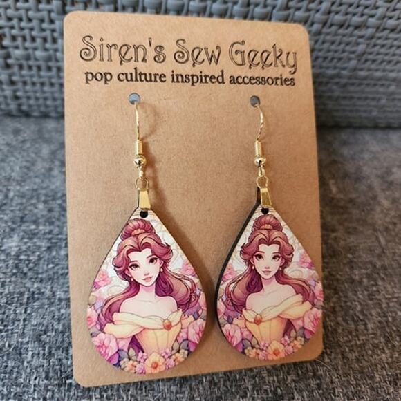 Disney Princess Belle Beauty and the Beast Earrings - Picture 3 of 3